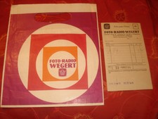 FOTO RADIO WEGERT Papiert&uuml;te REKLAME WERBUNG + Quittung 70iger VINTAGE !!!