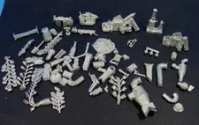 HO/HOn3 CRAFTSMAN STRUCTURE AND SCENERY WHITE METAL DETAIL PARTS ASSORTMENT  A