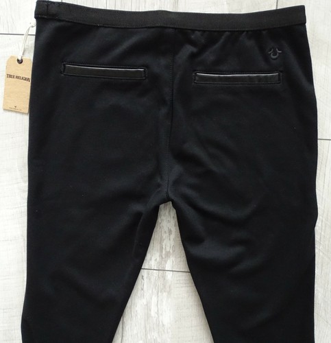 TRUE RELIGION Jeans DEMI SKINNY FAUX LTHR W/PONTE Women's Leggings Size L NEW + TAGS - Picture 7 of 12