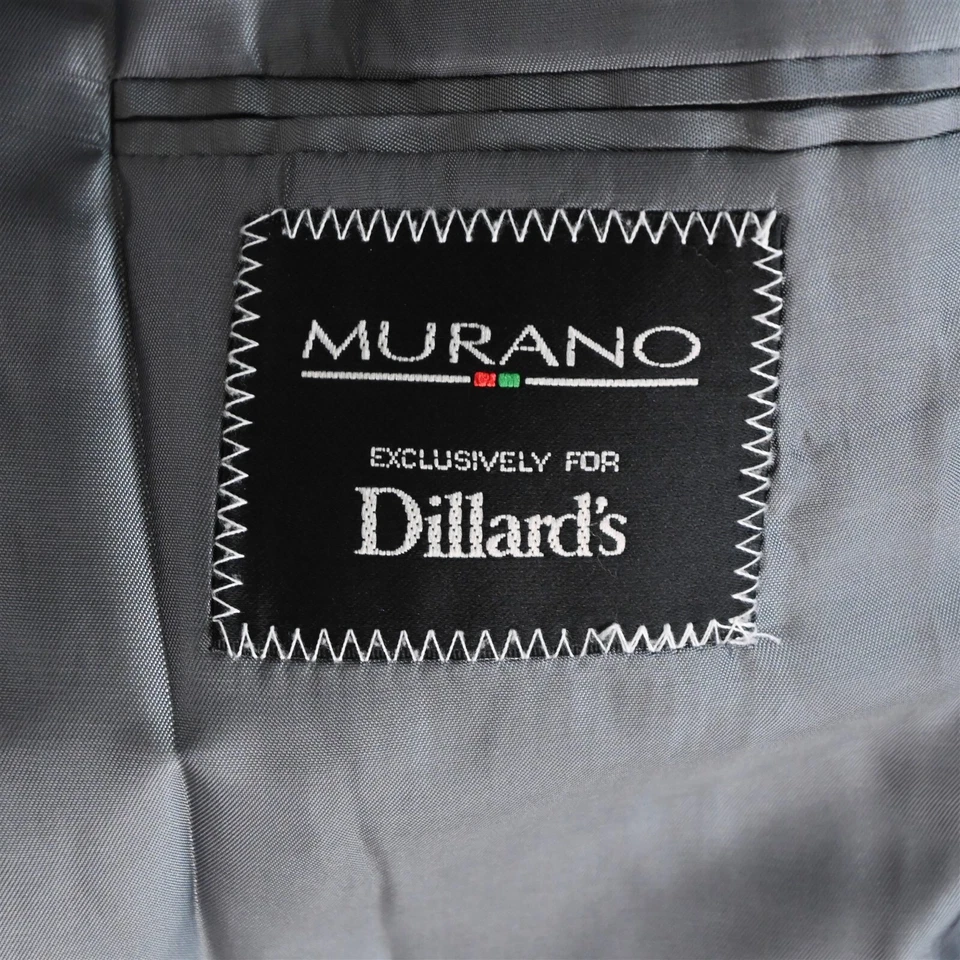 Murano 44S 34 x 28 серый полоски шерсти шелк кашемир Мужские пальто куртка брюки костюм - Изображение 4 из 4