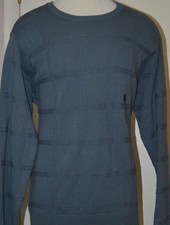 Men's Arrow Blue Long Sleeve Crew Neck Pullover Sweater Top Size Large