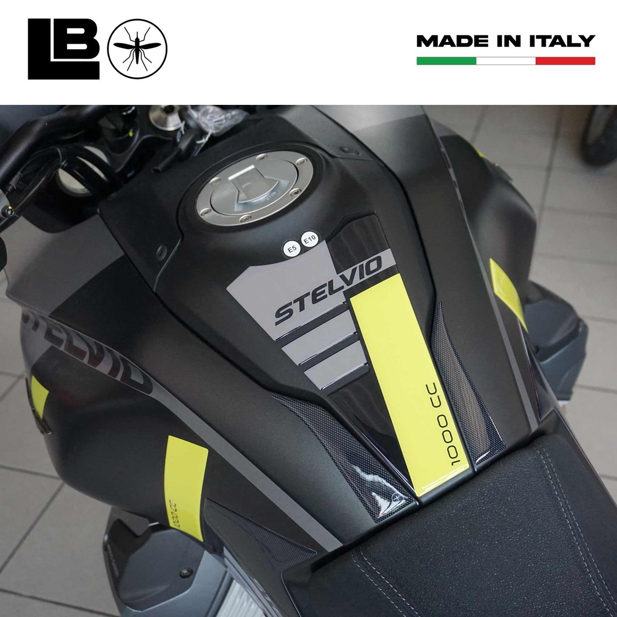 Protège-réservoir Adhésif 3D Pour Moto Guzzi Stelvio 1200 - En Résine Polyuréthane, Résistant Aux UV Et Rayures - Fabriqué En Italie - 13