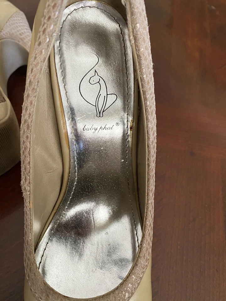 Zapatos de tacón de aguja Baby Phat Chance charol serpiente plataforma para mujer 7M Foto 4 de 4