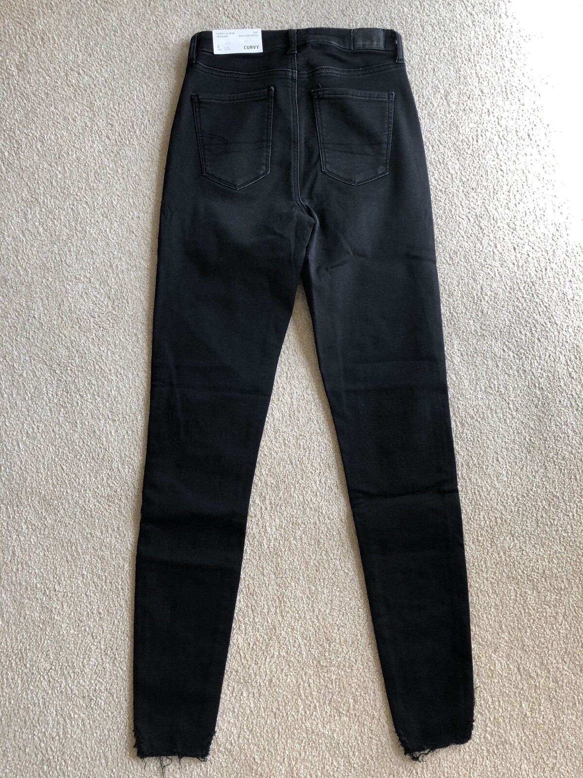 American Eagle Curvy Hi-Rise Jegging Jeans Cozy Next Level Fade To Black 2 XLong image 7