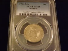 1964-Mo   50c          Mexico                    PCGS   MS 66