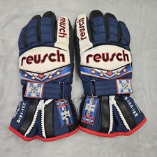 Reusch Dura-Tex Thinsulate 2759 Size 7 Blue Zip Hook Grippy Palms Ski Gloves