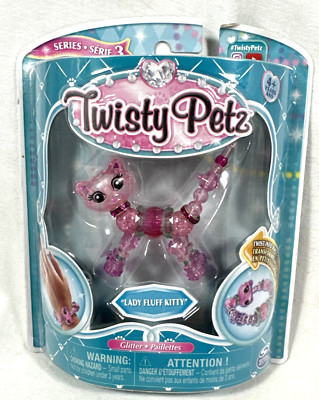 RETIRED TWISTY PETZ SERIES 3 LADY FLUFF KITTY GLITTER TRANSFORMS INTO A BRACELET