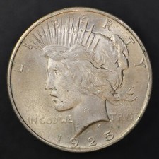 1925 SILVER PEACE DOLLAR/BU PQ+ FRESH FROM AN ORIGINAL COLLECTION-LOT-AA 2918
