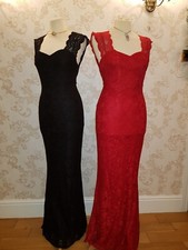 Brand New Black Long Lace Lined Evening Dress Goddiva Size 8 And 14❤🖤RRP £70