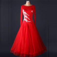 Latin Ballroom Dance Dress Modern Salsa Waltz Standard Long Dress F110 4 Colors