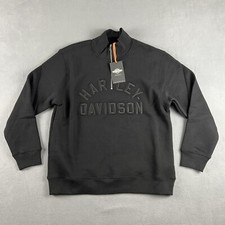 Harley Davidson Sweater Mens Small Staple 1/4-Zip Outdoor Pullover Sweatshirt