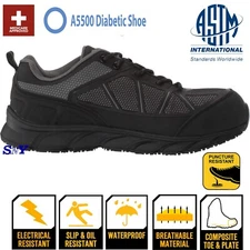 Propet Composite Toe Orthopedic Shoes Slip EH Puncture Resistant Waterproof Boot