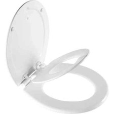 Mayfair by Bemis NextStep2 Wood White Round Soft Close Toilet Seat