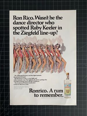 Vintage 1970 Ronrico Peurto Rican Rum Print Ad - Ziegfield Follies