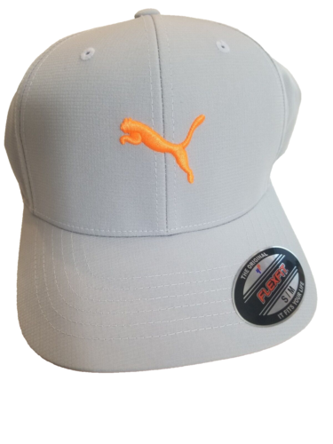 puma cap  stretch style. grey and orange flexfit - Picture 1 of 6