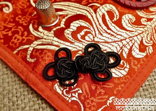Chinese Eastern Style Black Cream White Cord Frog Fastening Closure Trim MA733 - Picture 6 of 7