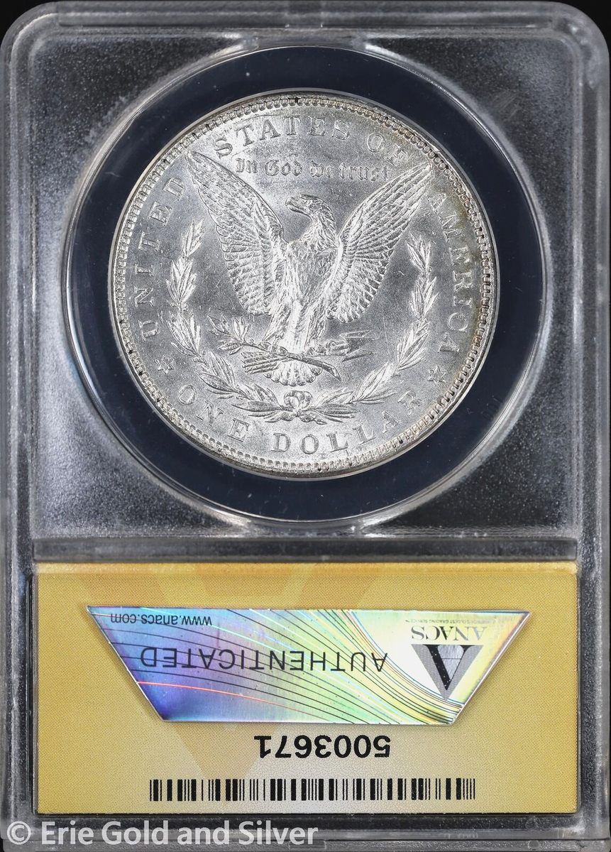 vintage an・an no.21 1886-P $1 Morgan Silver Dollar ANACS AU 58 | VAM-21 MPD Top