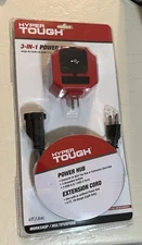 Hyper Tough 3-in-1 Power Hub Set 3 USB-A 1 USB-C Ports 6Ft Extension Cord