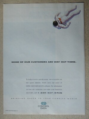 1992-93 PUB CONTROL DATENSYSTEME CAD CAM CAE CFD SOFTWARE NASA SPACE SHUTTLE AD