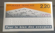 Timbre France Non Dentelés texte en braille N° 2562 Neuf** 1989