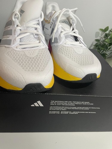 Adidas Ultrarun 5 Running Shoes White/Pink/Yellow US 11.5 Mens Lightweight - Picture 17 of 20