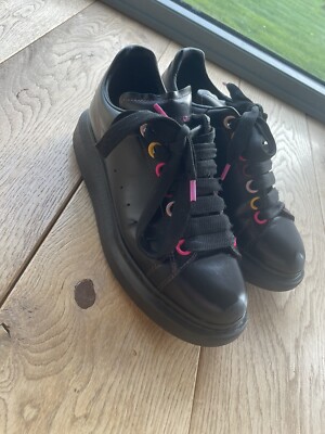 Alexander McQueen Oversized Sneakers, Black and Neon Size Eu 36/UK