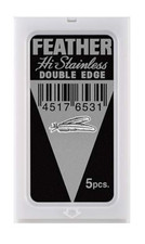 Feather Hi-Stainless Platinum Coated Double Edge Razor Blades- 5 Count