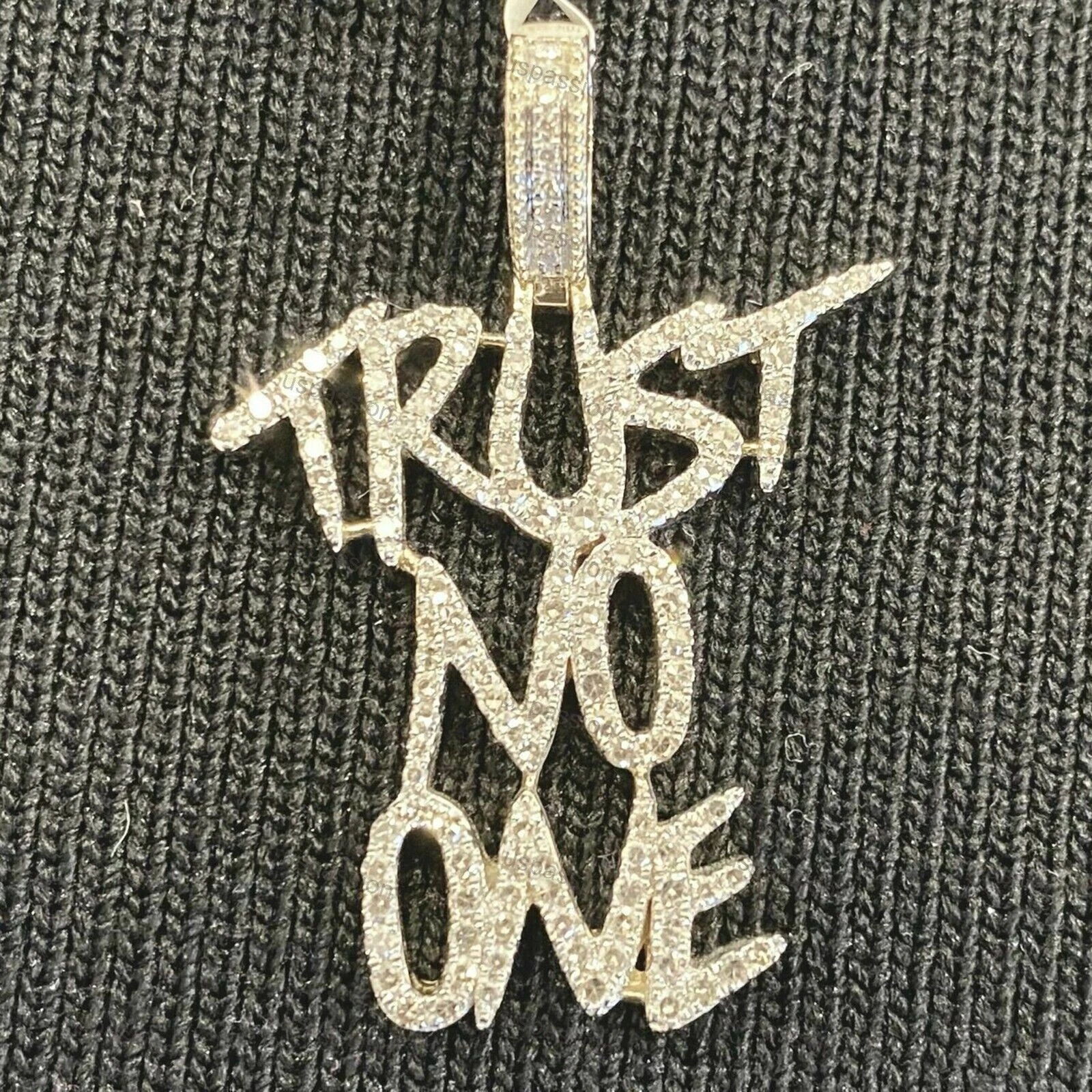 2.50CT Round Moissanite Men’s Name Necklace in 925 Sterling Silver