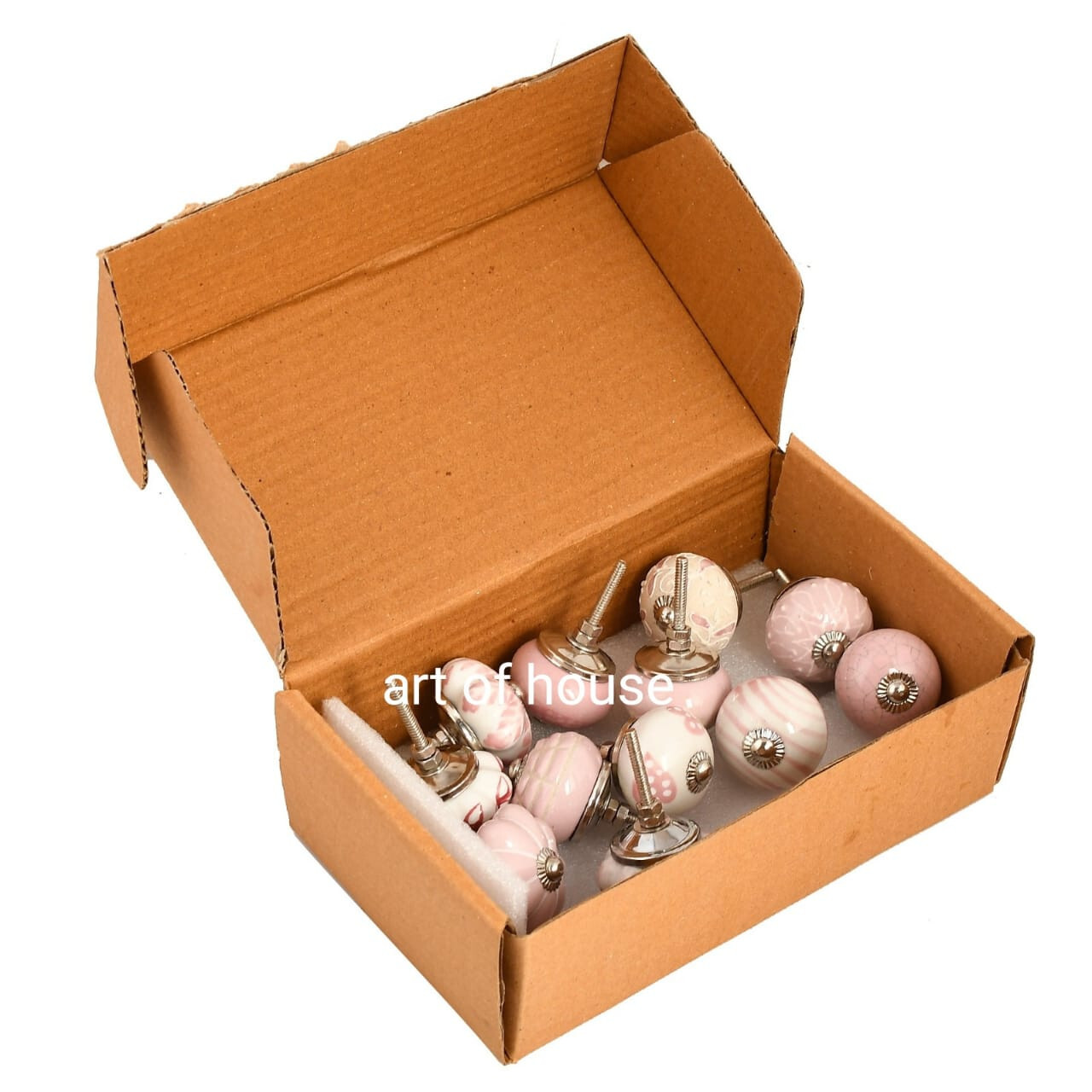 Lot of 10 PC Indian Handmade Pulls Boho Ceramic Door Knobs