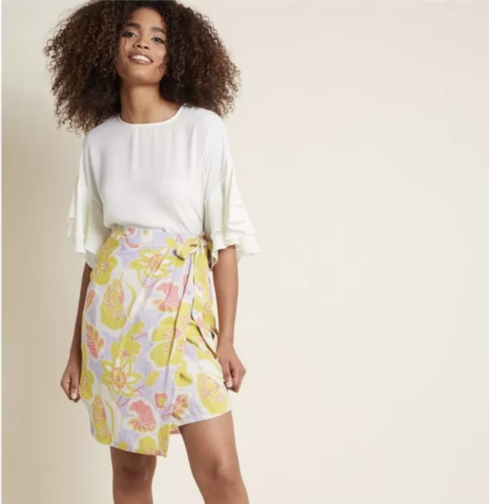 ModCloth Plus Size 2X Womens Whole Lotta Loveliness Wrap Skirt - Main Image