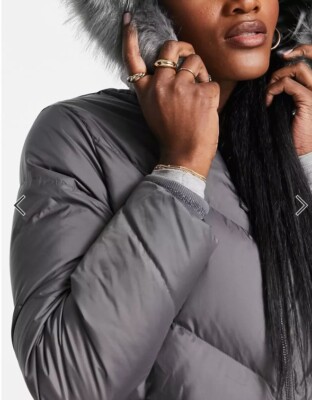 Ted Baker Coat Lavenia down filled quilted jacket faux fur hood SIZE 2 UK  10 | eBay UK