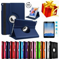 For Apple iPad Air 1 2 Case 360 Rotating Leather Folio Stand w/Screen Protector