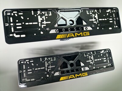Mercedes AMG Kennzeichenhalter Rahmen Einfassung Carbon 2 Stück