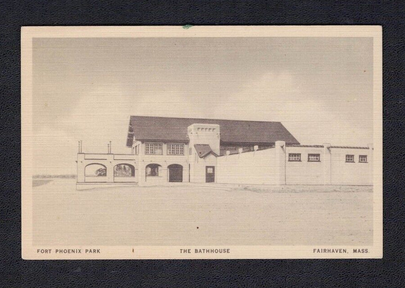 Fairhaven MA Massachusetts Fort Phoenix Park Bathhouse Bristol County Postcard