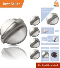 Stainless Steel 5 Pack Knob Set for GE & Hotpoint Ovens - Heavy Duty Design
