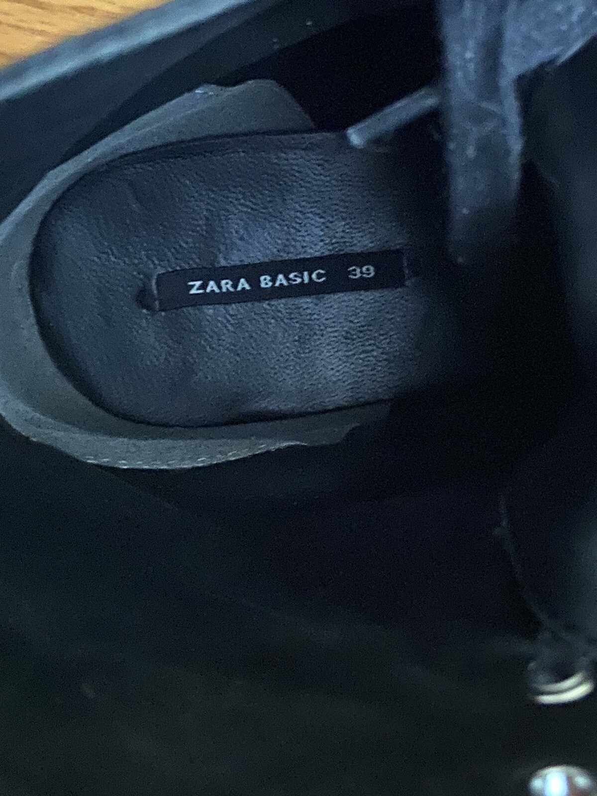 Zara Basic Collection Black Combat Boot Buckle La… - image 4