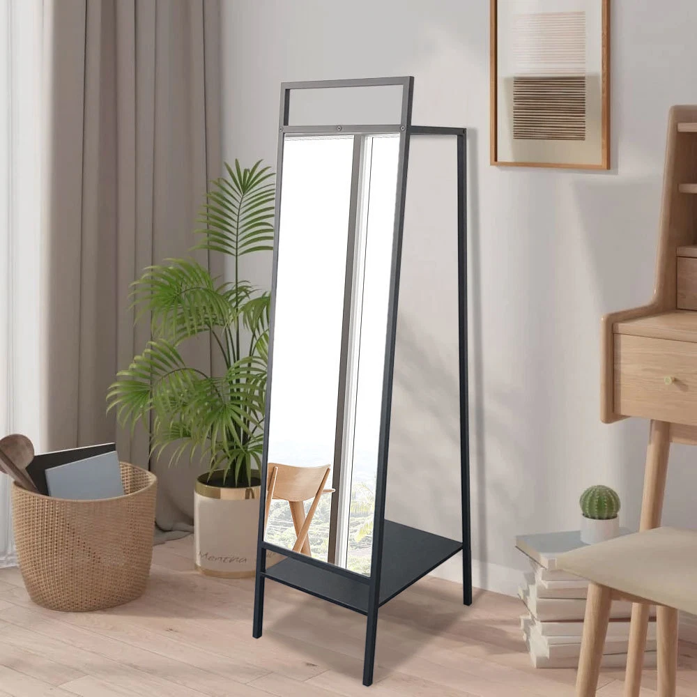 Standing mirror on sale with storage