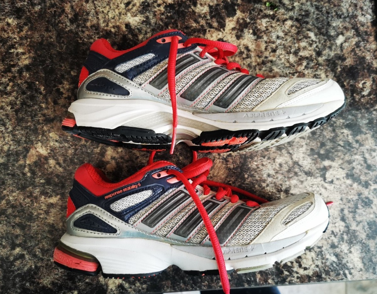 Adidas Response Stability 5 Trainers Red White UK 4.5 | eBay UK