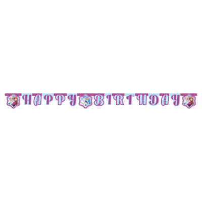 Reine des Neiges Elsa Bannière Joyeux Anniversaire Bruant Filles Rose Enfants