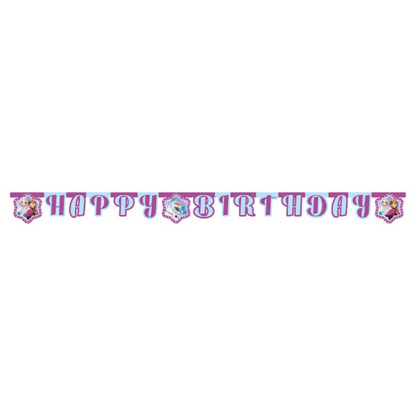 Frozen Elsa Happy Birthday Banner Wimpel MäDchen Rosa Kinder Party Dekoration-image