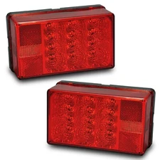 Wesbar LED Trailer Tail Light Kit, Pair (Left + Right), 4x6 Over 80" Wide, Wate