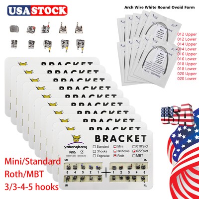 10x Dental Orthodontics Brackets Braces Mini Standard /Niti Round Arch Wires