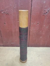 VINTAGE WOODEN TEXTILE MILL SPINDLE SPOOL BOBBIN BOWEN HUNTER INDUSTRIAL 12 1/2”
