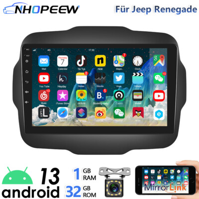 9'' Android 13 Autoradio Für Jeep Renegade 2015-2024 mit GPS Navi WIFI RDS Kamera