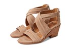 Sofft Womens Samoa Rose Taupe Ruched Suede Heeled Sandals - Size 10