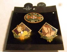 SET 3 SPILLE TARZAN FILM DISNEY VINTAGE NUOVE SU CARTONCINO 2001!!