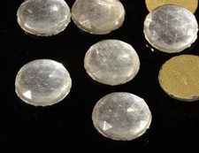 24 Czech Deco vintage foiled crystal faceted glass flatback rhinestones 17mm