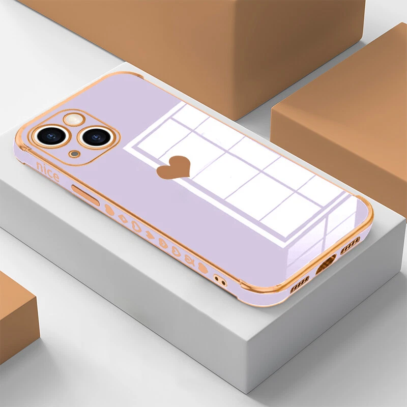 Cute Heart Shockproof Soft Phone Case for iPhone 16 Pro Max 15 14 13 12 11