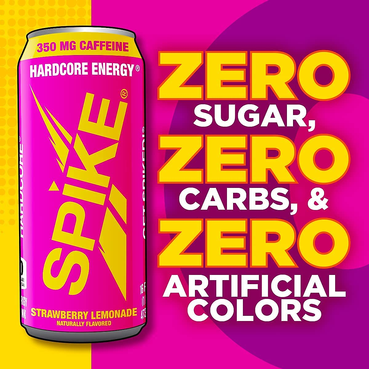 Bow Tie Suspenders Spike Hardcore Energy Drink - 350mg Caffeine Zero ...