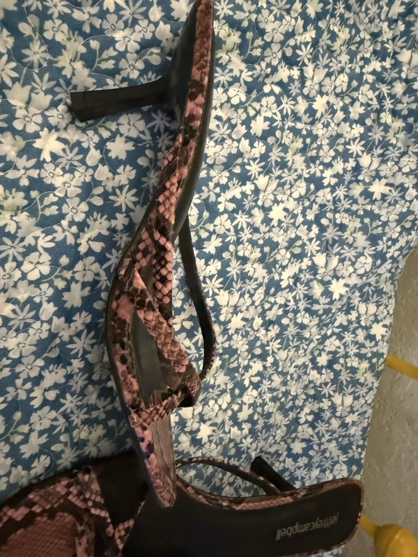 Purple Snakeskin Strappy Mule Kitten Heel Sandals Size 9 Nordstrom